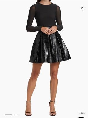 Alice + Olivia Chara Vegan leather party dress